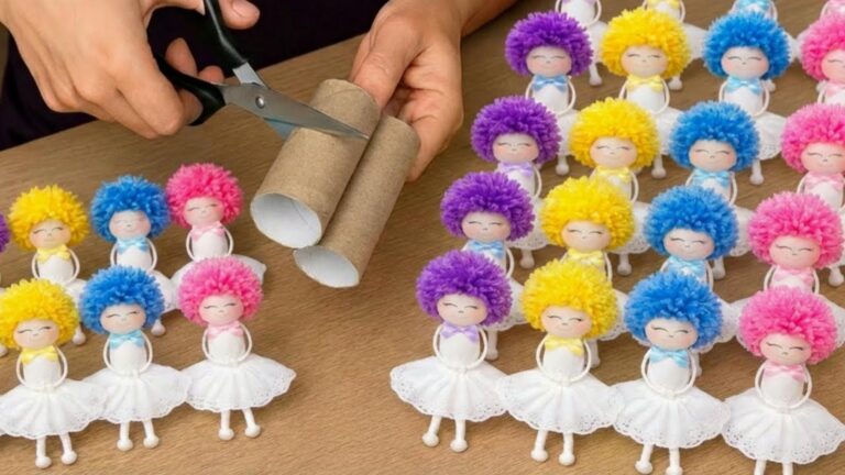 Cette astuce géniale permet de transformer des rouleaux de papier en poupées à succès…