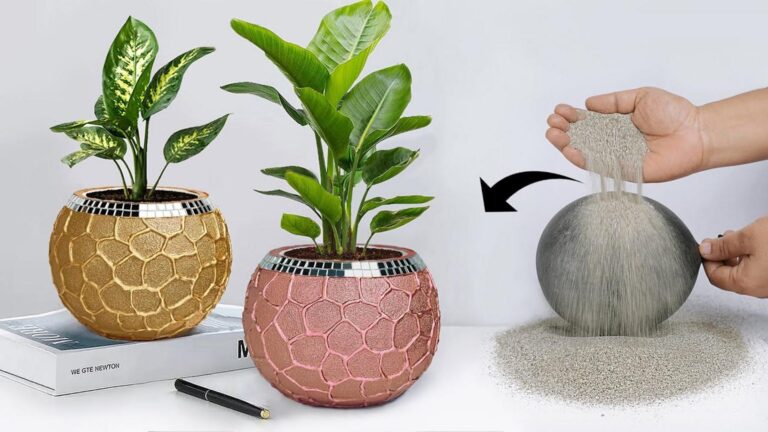 Cette astuce simple transforme du ciment en magnifiques vases fleurs… Vous allez adorer !