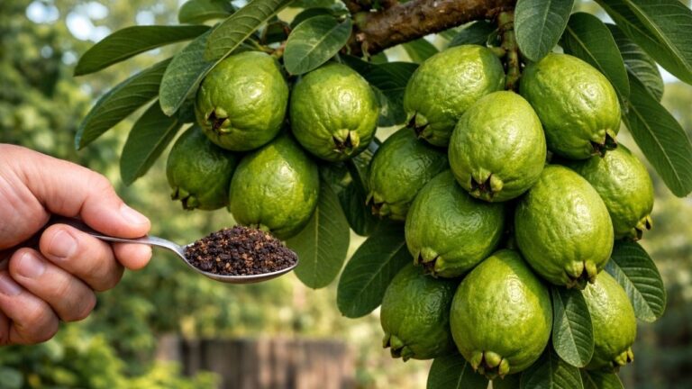 1 cuillère pour des arbres fruitiers débordants de fruits ! Découvrez comment.