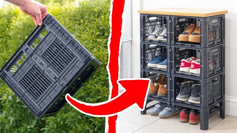 5 idées astucieuses pour fabriquer un porte-chaussures avec des caisses en plastique !