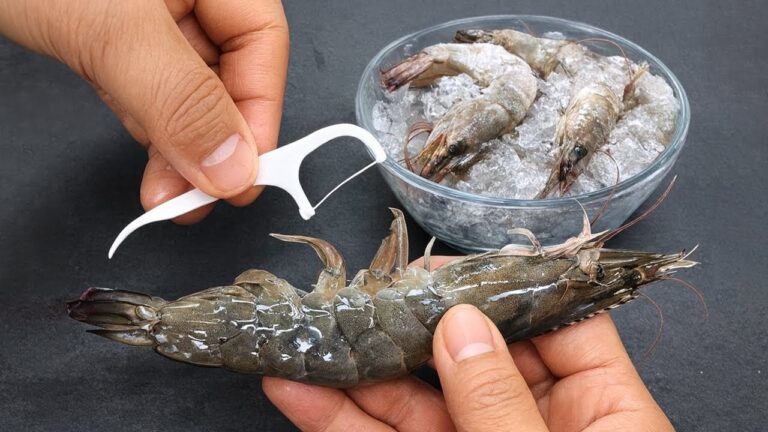 Éliminez les veines de crevettes en 3 secondes avec un fil dentaire, simple et rapide !