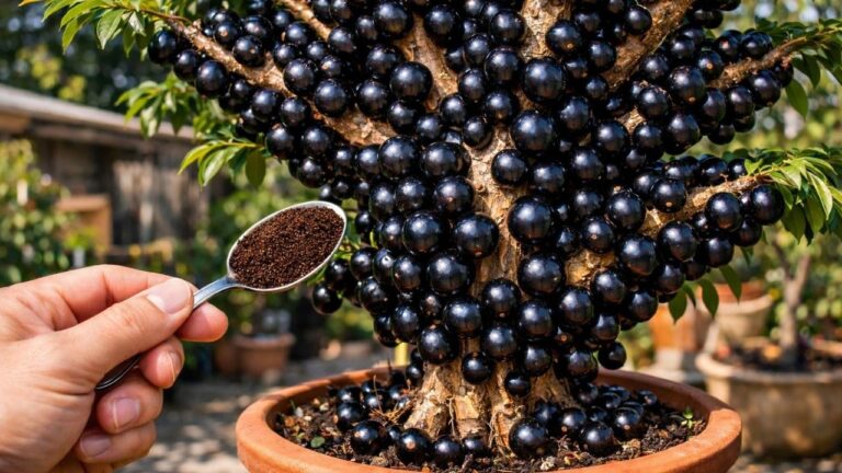 1 cuillère pour une Jabuticaba qui fructifie toute l&rsquo;année ! Découvrez le secret.