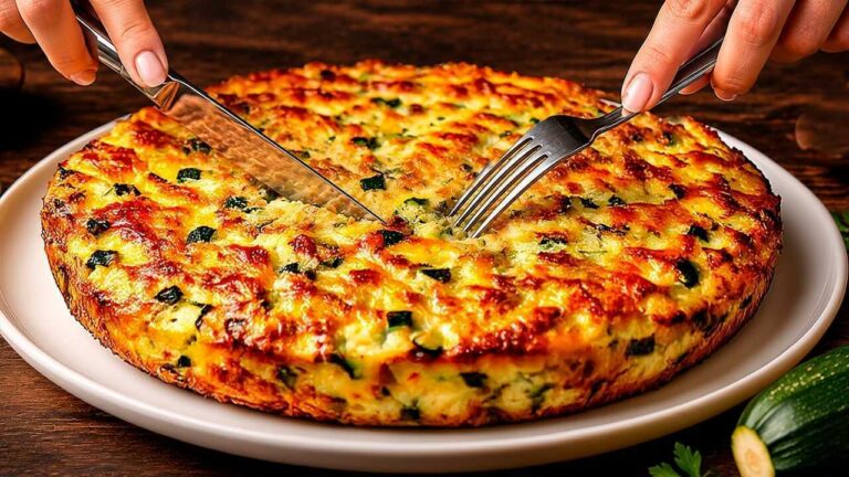 🥒 Je prépare ces courgettes 5 fois par semaine ! Gratin de légumes, œuf, fromage et sauce à l’ail