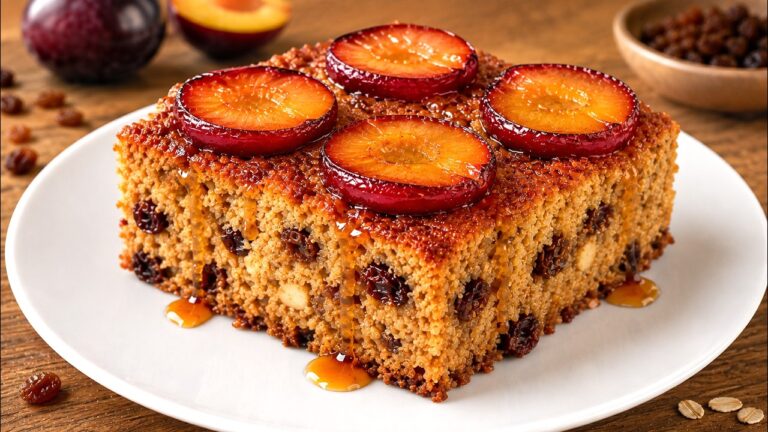 Sans farine, sans sucre ! Gâteau d’avoine aux prunes pour les diabétiques ! Taux de sucre sanguin normal !