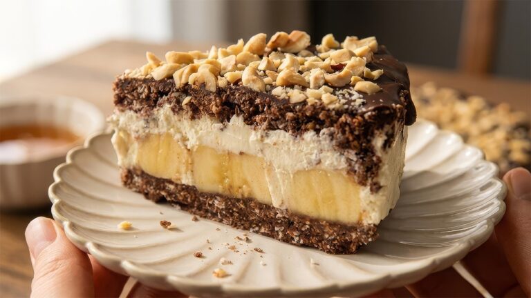 Gâteau sain à la banane et aux flocons d’avoine sans cuisson – Sans farine, sans four !