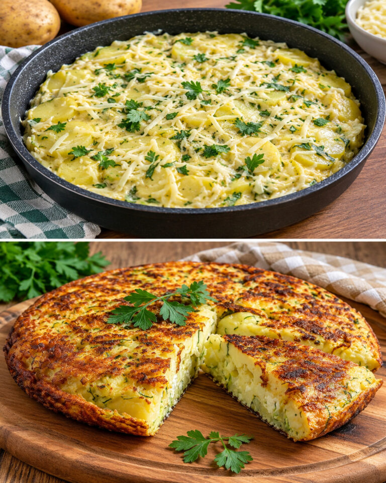 Tout le monde adore ce plat simple ! Il suffit de râper des pommes de terre et des courgettes !